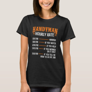 T-shirt Tarif horaire Handyman - Réparateur Main