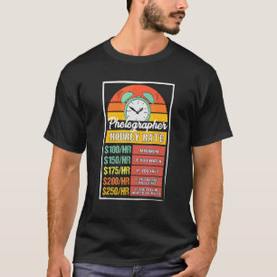 T-shirt Tarif horaire photographe Gag