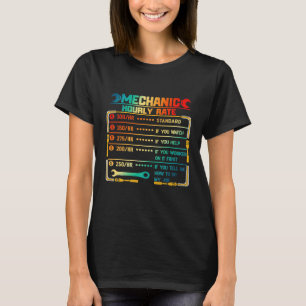 T-shirt Tarifs horaires de mécanicien automobile Réparateu