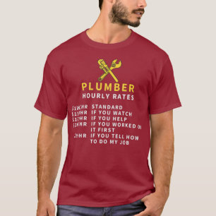 T-shirt Tarifs horaires de plombier Frais supplémentaires 