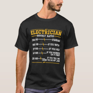 T-shirt Tarifs horaires des électriciens