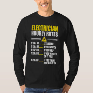 T-shirt Tarifs horaires des électriciens Electriciens Line