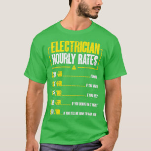 T-shirt Tarifs horaires des électriciens Wireman Lineman E