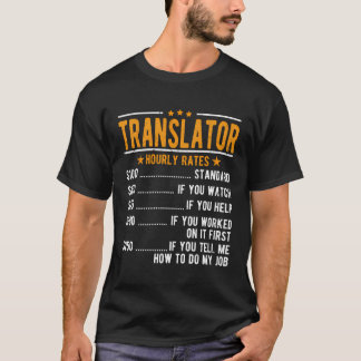 T-shirt Tarifs horaires du traducteur