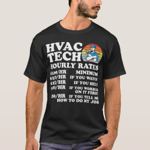 T-shirt Tarifs horaires HVAC Tech Amusant Technicien HVAC