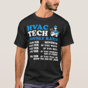 T-shirt Tarifs horaires HVAC Tech Amusant Technicien HVAC 