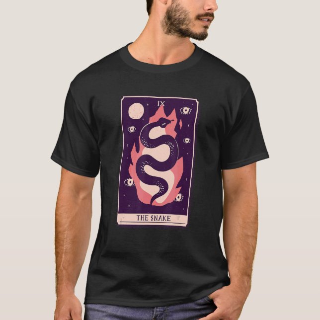 T-shirt Tarot aux flammes de serpent (Devant)