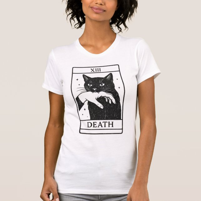 T-shirt Tarot Card Black Cat Shirt – Tarot Death Tee, Witc (Devant)