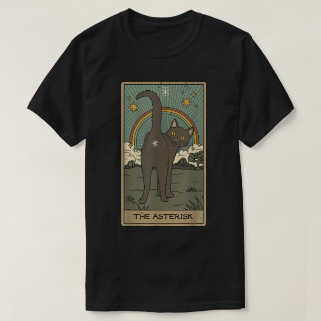 T-shirt Tarot Card Cat The Astisk Cosmic Graphic (Design devant)