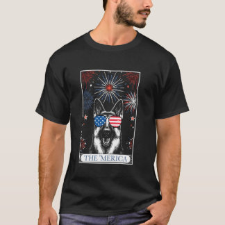 T-shirt Tarot Card German Shepherd Dad 4th of July US Amer