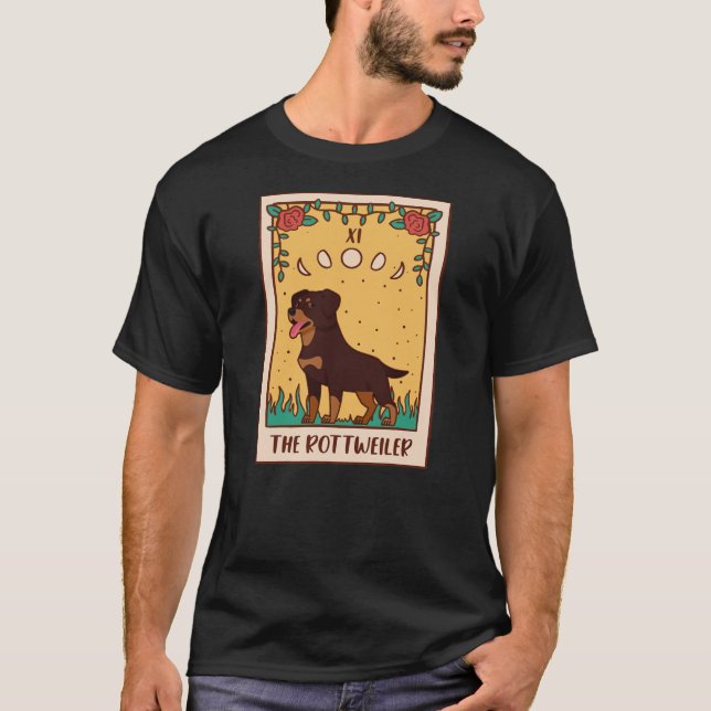 T-shirt Tarot Card Occult Magic Occultism Dog Rottweiler  (Devant)
