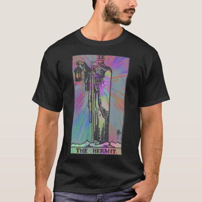 T-shirt Tarot psychédélique - L'ermite (Devant)