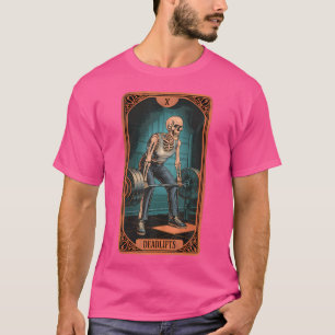 T-shirt Tarot Skeleton Card Deadlifts Poids de levage
