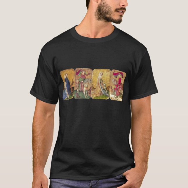 T-shirt Tarots antiques, Cartes de cour allemandes et drap (Devant)
