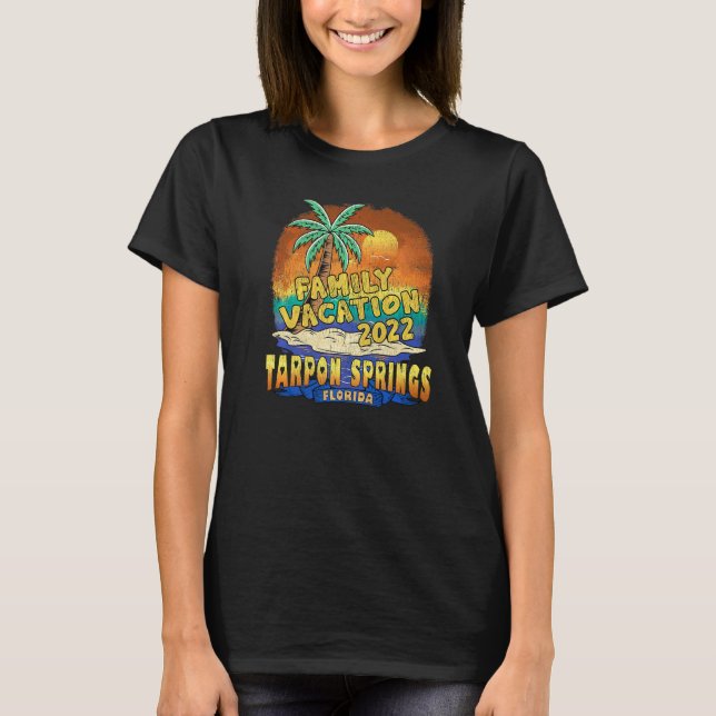 T-shirt Tarpon Springs Floride Famille Vacation 2022 Plage (Devant)