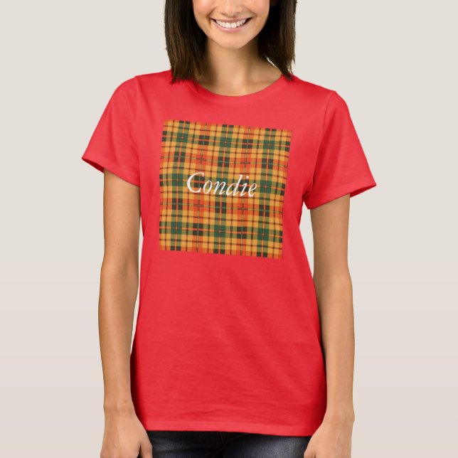 T-shirt Tartan écossais de kilt de plaid de clan de Condie (Devant)