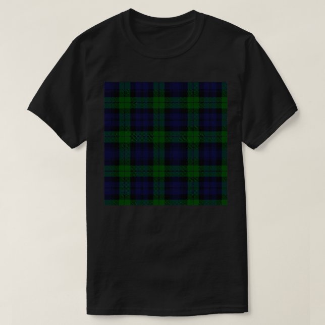 T-shirt TARTAN SCOTTISH Black Watch PLAID CHECK DESIGN (Design devant)