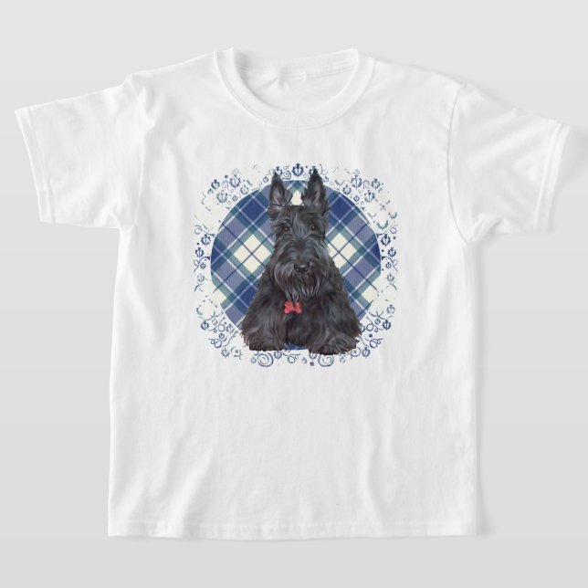 T-shirt Tartan Terrier Écossais (Poser)