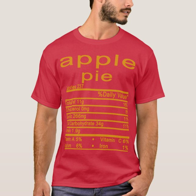 T-shirt tarte aux pommes thanksgiving noël appariement (Devant)