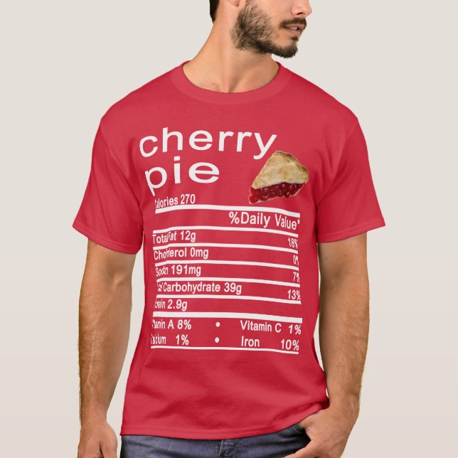 T-shirt tarte cerise Nutrition Faits drôle Thanksgiving (Devant)