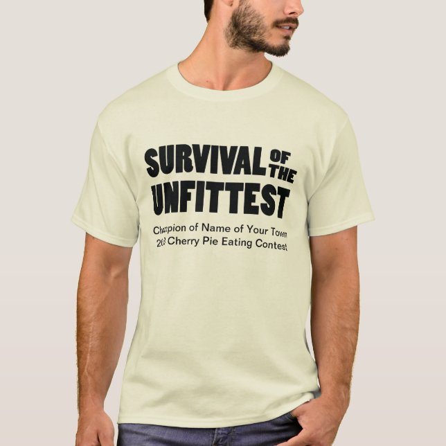 T-shirt Tarte drôle mangeant la survie du gagnant de (Devant)