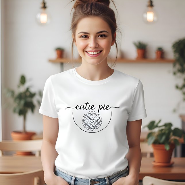 T-shirt Tarte Mignonne Femme Blague Drôle Graphique (Cutie Pie Mockup)