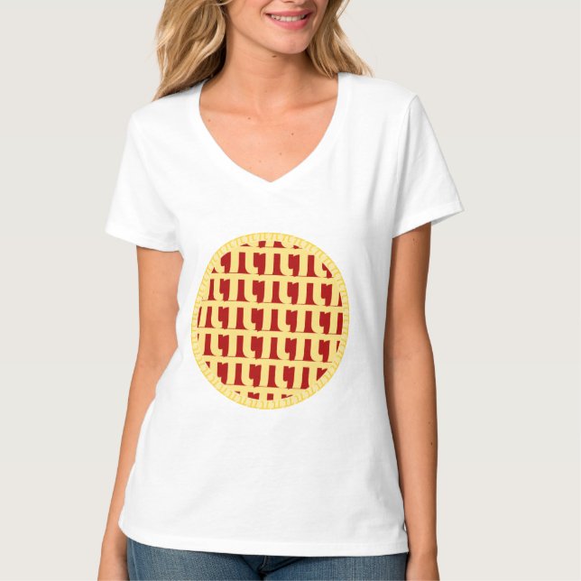 T-shirt Tarte - Rouge (cerise/fraise/etc.) - Jour des Pi (Devant)