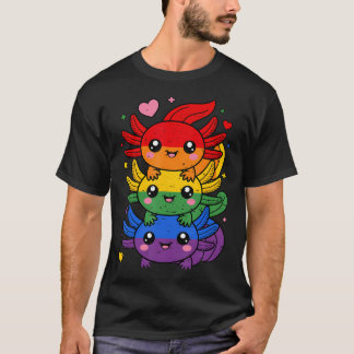 T-shirt Tas de Axolotl LGBT Drapeau Arc-en-ciel Fierté Gay