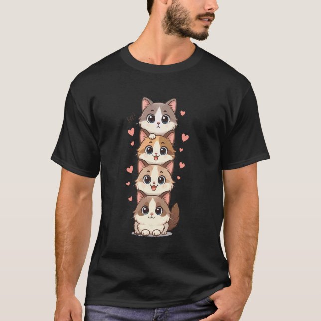 T-shirt Tas de chatons drôles mignons Ragdoll (Devant)