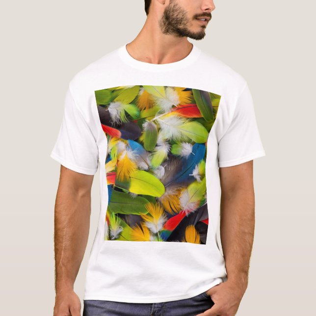 T-shirt Tas de plumes colorées (Devant)
