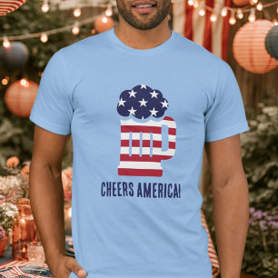 T-shirt Tasse à bière Drapeau Américain Cheers America 4 j