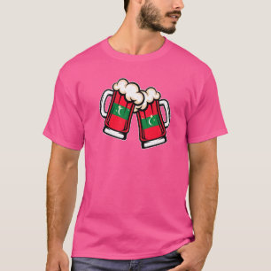 T-shirt Tasse à bière du drapeau des Maldives Bière maldiv