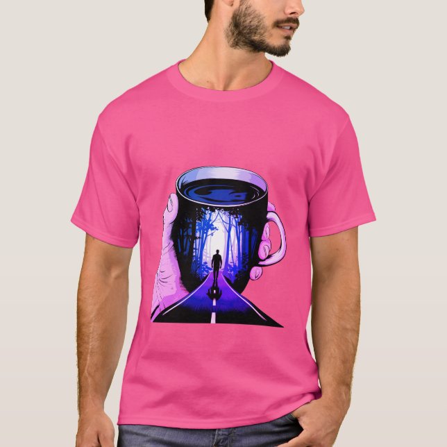 T-shirt tasse à café artistique (Devant)