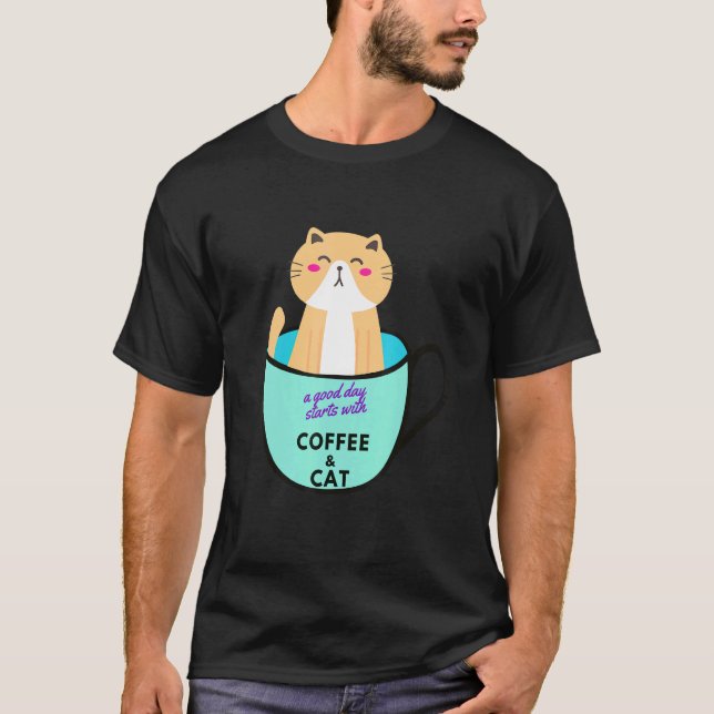 T-shirt Tasse à café Chat Orange Chat (Devant)
