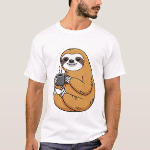 T-shirt Tasse à café de paresseux   Matin d'animal lent mi