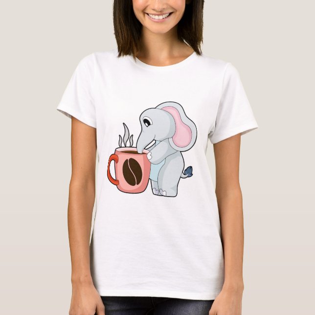 T-shirt Tasse à café Éléphant (Devant)