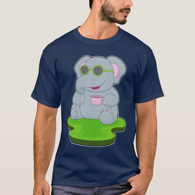T-shirt Tasse à café Éléphant (Devant)