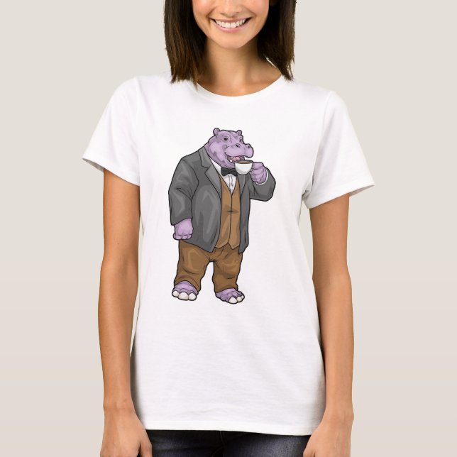 T-shirt Tasse à café Hippopotame (Devant)