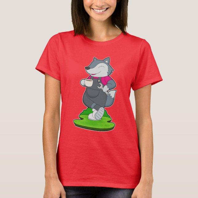 T-shirt Tasse à café Loup (Devant)