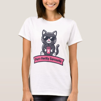 T-shirt Tasse Chat Noir Parfaitement Sarcastique Personnal