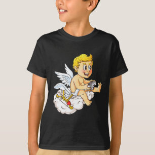 T-shirt Tasse Cupidon de la Saint-Valentin Manette de jeu