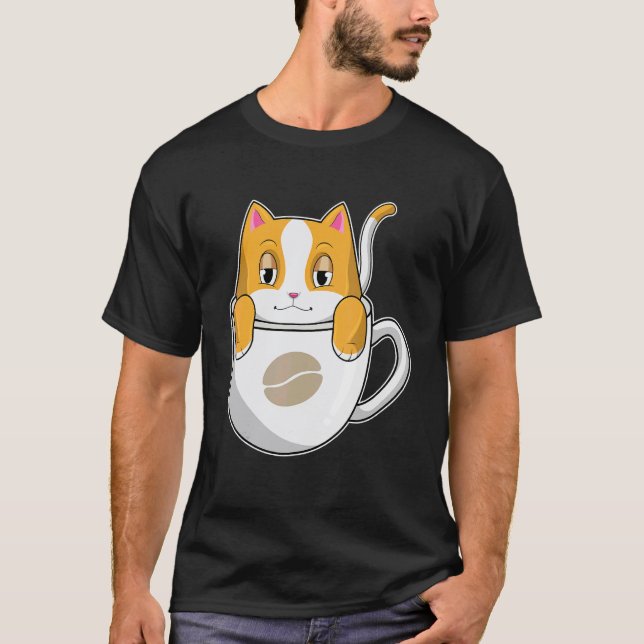 T-shirt Tasse de café au chat (Devant)