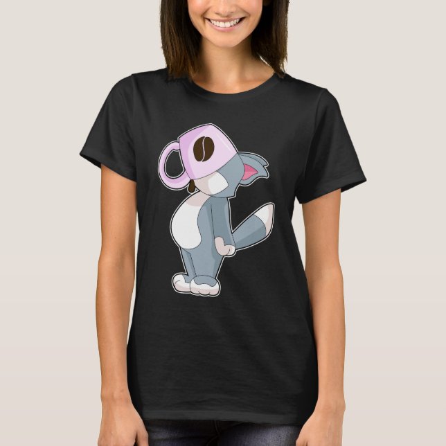 T-shirt Tasse de café au chat (Devant)