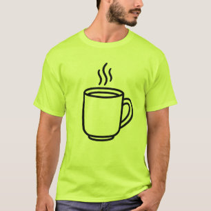 T-shirt Tasse de café chaud minimaliste en ligne art pour