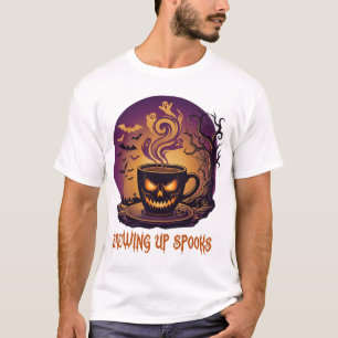 T-shirt Tasse de café Halloween Fantômes Fumée Brewing Up