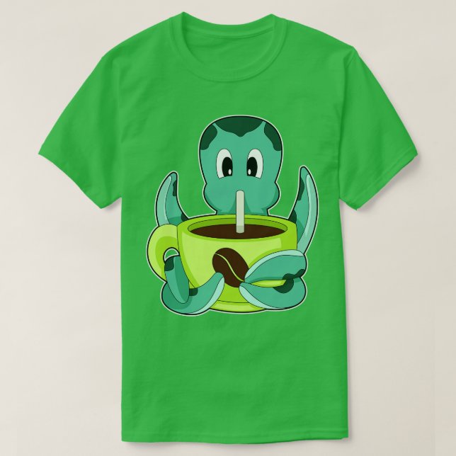 T-shirt Tasse de café Octopus Coffee (Design devant)
