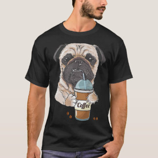 T-shirt Tasse de café Pug et thé cadeau drôle pour les ama
