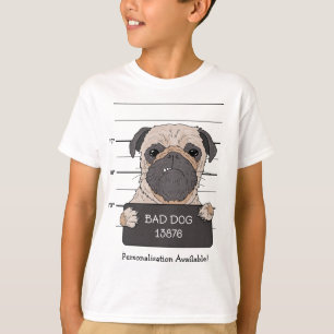 T-shirt Tasse de pug drôle Photo d'identité Carte d'identi