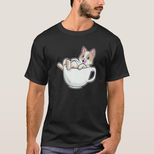 T-shirt Tasse de thé de chat (Devant)