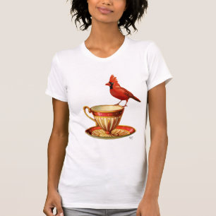 T-shirt Tasse de thé et cardinal rouge